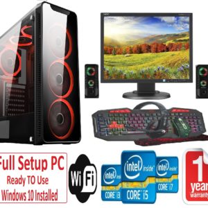 Fast Gaming PC Bundle+Speakers – Intel Core i7 16GB RAM 1TB+128GB SSD GTX1050TI 4GB Windows 10