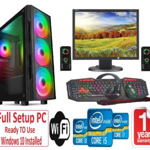 Fast Gaming PC Bundle+Speakers – Intel Core i5 8GB RAM 1TB+128GB SSD GT710 2GB Windows 10