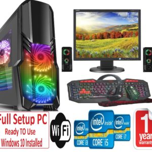 Fast Gaming PC Bundle+Speakers – Intel Core i7 16GB RAM 1TB+128GB SSD GT710 2GB Windows 10